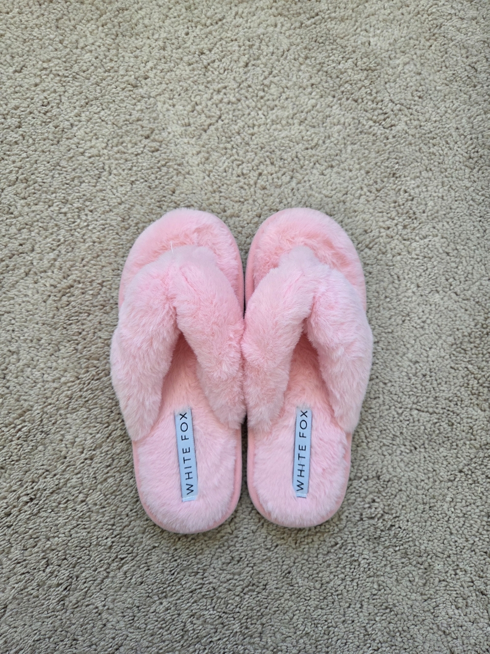 White Fox Boutique Pink Fluffy Fuzzy Slide Slippers